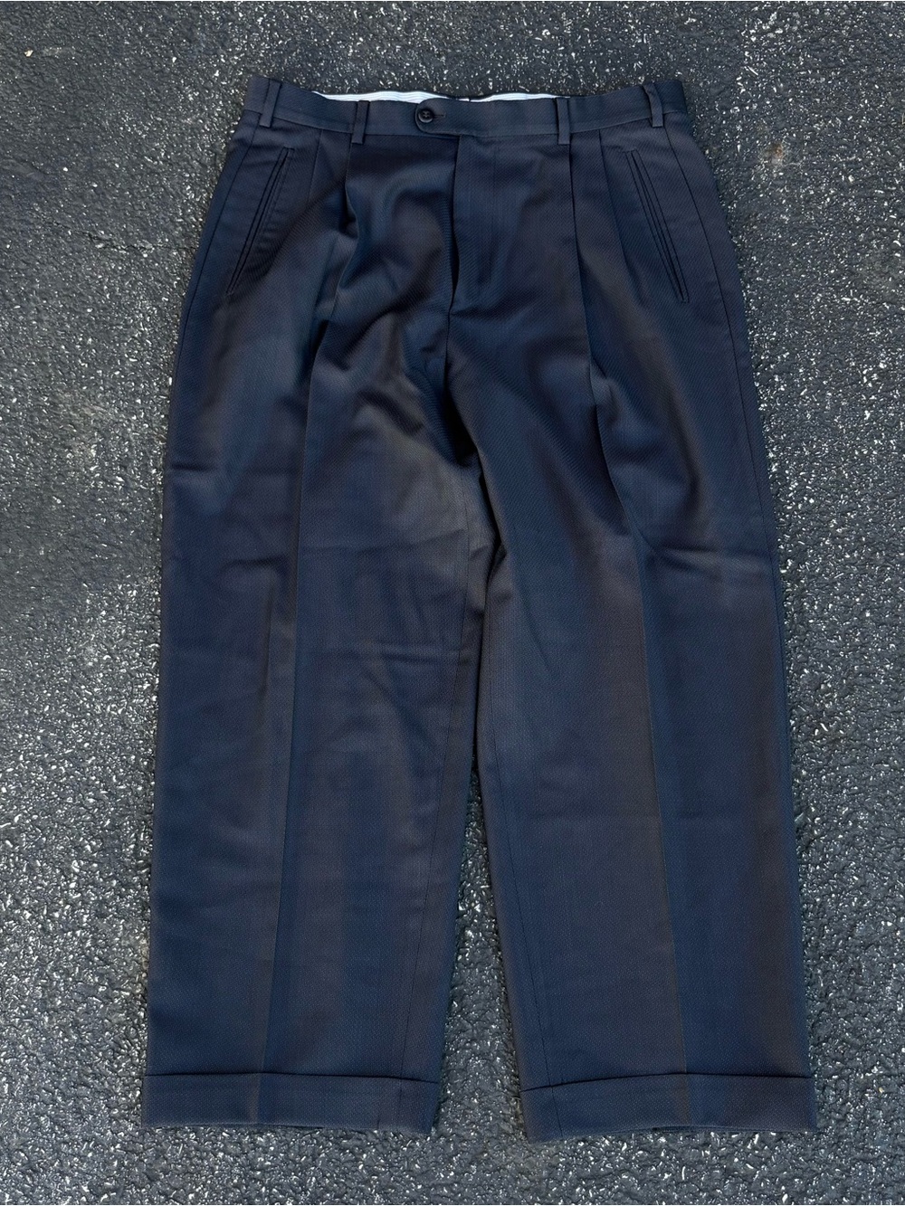 Zanella for Nordstrom Duncan Mens Dress Pants 32 Black 100% Wool Pleated Italy